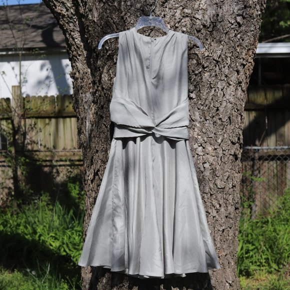 Custom Silver Faux-Wrap Dress - Picture 9 of 10